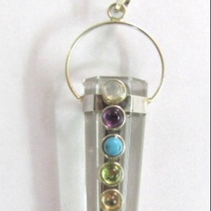 Compra Chakra de punto de cristal colgante de plata 925 | Chakra de punto de cristal colgante de plata 925 - Product Image 1