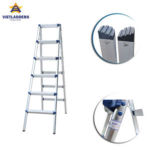 VIETLADDERS Aluminum Folding <b>Step</b> Ladder 6 <b>Steps</b> 6FT 150kg Heavy Duty Industrial for Warehouse Supermarket School Use - Product Image 2