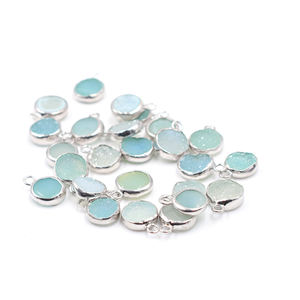 Aqua-Colgante chapado en rodio con forma redonda de 12 a 14 MM - Product Image 5