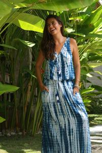 ชุดเดรสยาวถึงพื้นทรงหลวมสำหรับผู้หญิง,ชุดเดรสยาวถึงพื้นชุดเดรสแม็กซี่สไตล์โบโฮเอวยางยืดและสายแหว่งรูปตัว V เซ็กซี่เพื่อกระชับสัดส่วน - Product Image 2