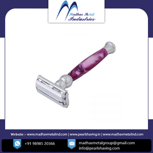 Wholesale Pearl Adjustable Double Edge Safety <b>Razor</b> with Brass Handle for <b>Men</b>-Classic Design Twist to Open - Product Image 4