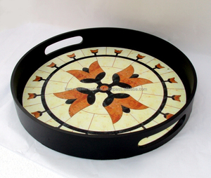 KAMRAN Eco-Friendly Custom Floral Printed MDF Wood Serving Tray <b>Rectangle</b> Sustainable Elegant <b>Coffee</b> Wedding Parties Home Decor - Product Image 5