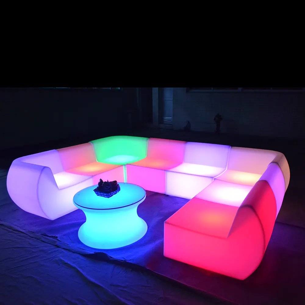 Werbe bar beleuchtet großhandel outdoor pub lounge schnitts kunststoff licht up nachtclub möbel glow led sofa