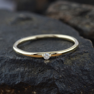 Anillo de Compromiso Solitario Clásico, Diamante Claridad SI, Oro Amarillo de 14K para Fiestas, Aniversarios, Fabricante Directo - Product Image 5