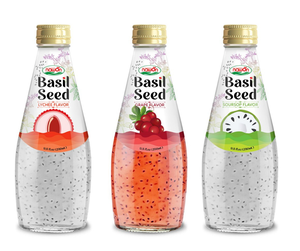 น้ำฝรั่ง 290 มล. ผสมเมล็ดโหระพา บรรจุขวดแก้ว แบรนด์ส่วนตัว ผู้ผลิตเครื่องดื่มทรอปิคอล ส่งออกจำนวนมากจากเวียดนาม - Product Image 4