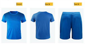 Conjuntos de pantalones cortos personalizados para hombre, camiseta de manga corta para fitness, conjunto de ropa de dos piezas para correr, venta al por mayor de fábrica - Product Image 6