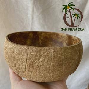 Juego de ensaladeras y cucharas de cáscara de coco orgánico hecho a mano, cuenco de laca ecológico, técnica personalizada para acampar, venta al por mayor - Product Image 3