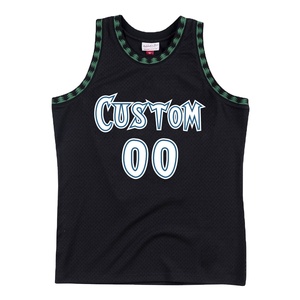 Nueva llegada Retro personalizado sublimación bordado aparejos sarga cosido Negro hombres baloncesto Jerseys - Product Image 2