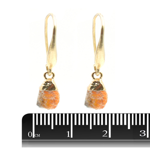 Boucle d'oreille en jaspe Bumblebee, forme brute, plaquée or avec fil d'oreille en argent sterling - Product Image 3