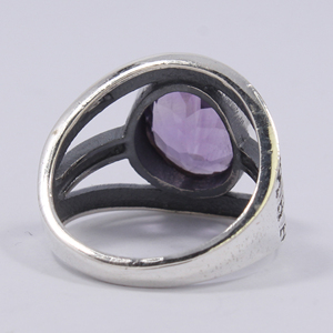 Thạch Anh Tím Cô Dâu Chú Rể Nhẫn Cưới Đính Hôn Đồ Trang Sức Quà Tặng Cho Phụ Nữ Và Cô Gái Cao Cấp Tuyệt Vời Hình Bầu Dục Cắt Màu Tím - Product Image 2