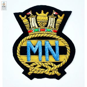 Badges et écussons de chapeau personnalisés de luxe brodés à la main en fil de bullion or et blanc, vente en gros - Product Image 6