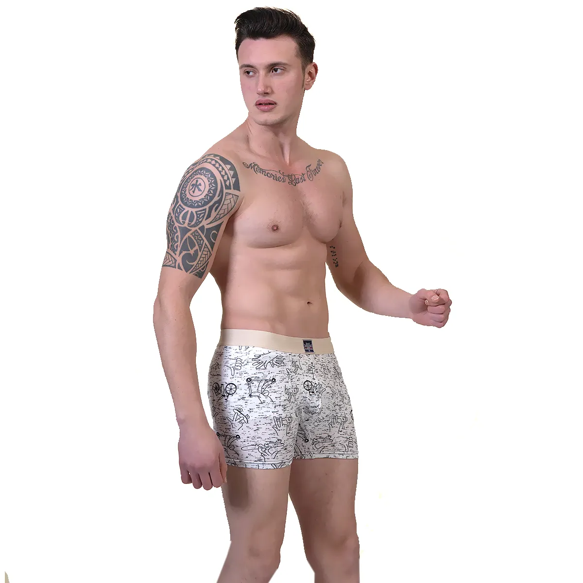 Naadloze Mannelijke Shorts Ondergoed Kleurrijke Afdrukken Coton Mannen Boxer Briefs
