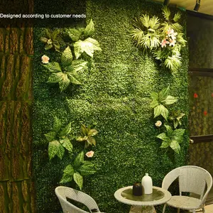 사용자 정의 정글 스타일 수직 식물 벽 인공 벽 매달려 식물 녹색 잔디 벽 카펫 홈 장식