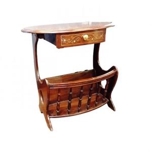 Mesa de madera con cajón para revistas, estante de periódico - Product Image 3