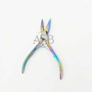 Kit de Pinzas Profesionales para Extensiones de Cabello de Acero Inoxidable Sostenible de Primera Calidad, Herramientas para Extensiones de Cabello con Logotipo Personalizado Arcoíris - Product Image 2