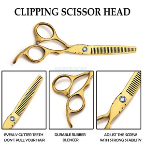 De Oro 5,5 cabello de tijeras profesional tijeras de peluquero con logotipo - Product Image 5