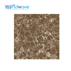 Design italien 600x600 Carreau de porcelaine émaillée pour villa en marbre brun Taille 60x60 cm Carreaux de sol et de mur intérieurs en céramique Dernière conception - Product Image 2