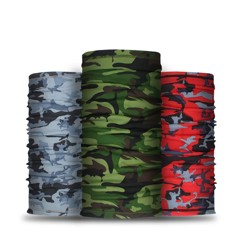 Nahtloses Bandana Camo Cooling Headwrap Tubular Bandana Schal Sport Angeln Kopf bedeckung Tarnung Eis seide Stoff Tube Bandana