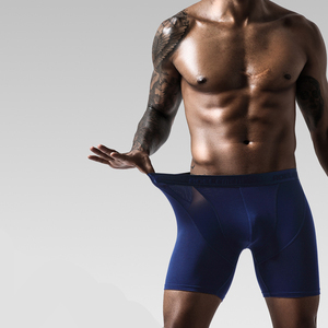 Nueva Oferta Caliente: Calzoncillos Boxer de Seda Helada de Color Liso, Sin Costuras, para Hombre, Tallas Grandes - Product Image 4