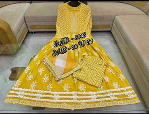 Tissu Long Kurti imprimé à rayonne de meilleure qualité, 2 pièces, avec dentelle lourde, vêtements ethniques Diwali exportation par Royal - Product Image 2