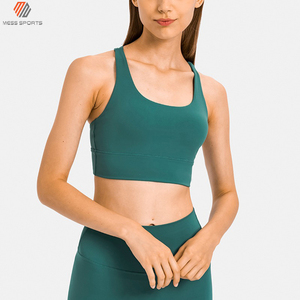 MESS SPORTS Women's Workout Fitness Padded Yoga Sports <b>Bra</b>-Seamless Sweat-Wicking Eco-Friendly Spandex/Polyester Material - Product Image 3
