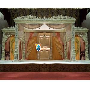 ของตกแต่งงานแต่งงานสไตล์บอลลีวูดเจ้าหญิงแมนเด็ปที่น่าอัศจรรย์การแต่งงานของอินเดียมหาราชานับแกรนด์ฟิวชั่นสมัยใหม่ Mandap ไฟเบอร์สหรัฐอเมริกา - Product Image 1