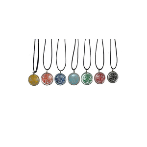 Gravé Sculpté Couleur Roue Disque Chakra Ensemble Pendentifs Agate Naturelle Pierre Précieuse Feng Shui Amour - Product Image 2