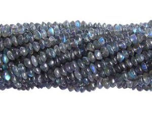 Perles de pierre naturelle en vrac, prix de gros, perles de labradorite en forme de bouton rond, taille 4-6 mm, longueur du brin 13 pouces - Product Image 2