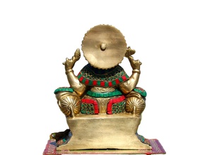 Statue en laiton Ganesha multi couleurs, décoration de la maison, meubles - Product Image 2