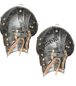 Traje de armadura de hombro de Pauldrons medieval Calibre 18 Sier Acero pulido con cuero Tamaño adulto - Product Image 4