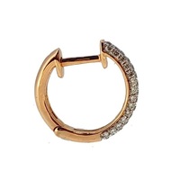 Pendientes de Aro con Pavé de Diamantes Naturales en Oro Rosa de 18K, Joyería Fina de Lujo, Pendientes Huggie con Cierre a Presión, OEM