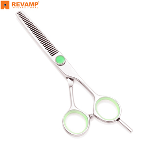 Juego de tijeras de peluquero para diestros de hoja recta profesional de acero inoxidable, herramienta de corte de pelo de belleza para salón de 28 dientes, goma afilada - Product Image 4
