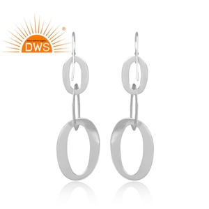 Boucles d'oreilles en argent pour femmes, montage de bijoux, en texture, argent fin et simple, produit de fabrication, 2020 - Product Image 4