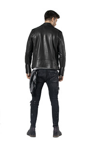 Chaqueta universitaria de cuero genuino Nappa con estilo para hombre, tela transpirable suave, logotipo personalizable, informal para las estaciones de primavera e invierno - Product Image 3