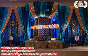 Bordado Sangeet evento telón de fondo cortinas Sangeet escenario bordado Paisley telones de fondo brillante y hermoso telón de fondo cortinas - Product Image 2