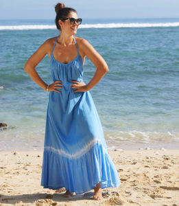 Vestido largo de verano de rayón, romántico - Product Image 1