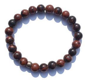 Bracelet en obsidienne d'acajou, pierre naturelle en cristal de guérison, Chakra Reiki - Product Image 1