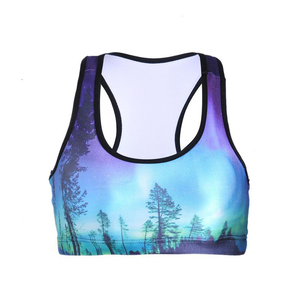 Soutien-gorge de sport personnalisé pour femmes nouvelle mode vêtements de sport de fitness légers soutien-gorge imprimé réglable avec techniques lavées grande taille - Product Image 2