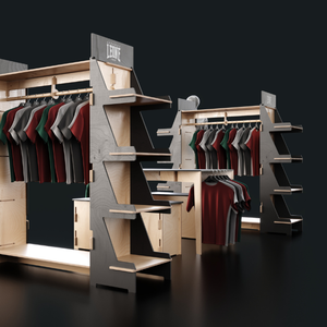 Di alta qualità personalizzabile in legno massello appendiabiti tavolo da esposizione per la vendita al dettaglio e per uso espositivo come espositori - Product Image 4