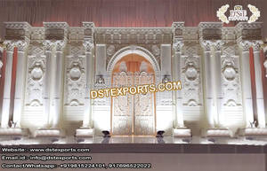 Decoración de escenario para recepción de boda, escenario de fibra India glamurosa, Majestic - Product Image 3