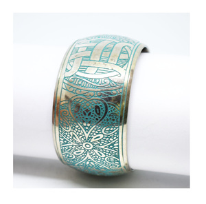 1975 August International fair jewelry Shows colorful <b>metal</b> bangles for Women Textured multicolor enamel bangles Jewelry - Product Image 3