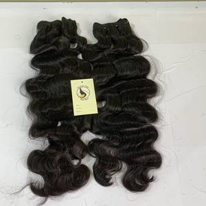 Wholesale Top Quality Cuticle Aligned <b>Hair</b> Natural <b>Black</b> Body Wavy Machine Weft <b>Hair</b> <b>Extensions</b> - Product Image 2