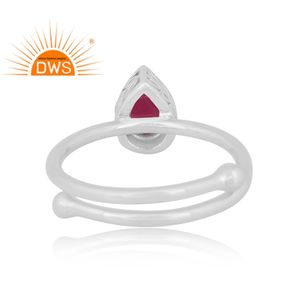 Anillo de piedra natal de granate natural en forma de pera para mujer, superventas, anillo de plata esterlina, proveedor de fabricación de joyas - Product Image 4