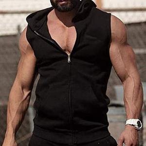 Men's 100% Cotton <b>Muscle</b> Gym <b>Vest</b> Bodybuilding Sport Running Curved Hem Tank Top - Product Image 4