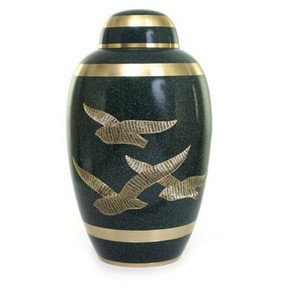 Urnes de crémation en laiton à dôme supérieur de haute qualité avec urnes funéraires en métal fini marbre noir pour cendres humaines - Product Image 5