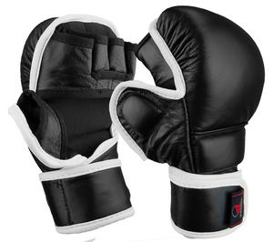 Gants de boxe MMA 8oz 16oz les plus vendus sangle de poignet réglable demi-doigt support de poignet en cuir PU vente en gros OEM personnalisé - Product Image 1