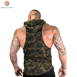 Débardeur à capuche pour homme en coton/polyester avec logo personnalisé imprimé, pour la salle de sport, l'entraînement et les exercices, respirant, séchage rapide, écologique, pas cher - Product Image 5