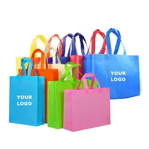 custom logo printed promotional pp non woven tote shopping bag