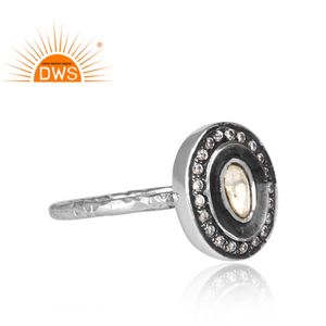 Anillo de piedras preciosas de cristal, joyería de plata Tribal, diseño antiguo, joyería oxidada de plata 925 - Product Image 3