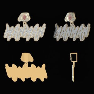 Colgante de diamantes personalizado de fábrica, joyería helada para mujer, cadena cubana de diamantes VVS, nombre personalizado 3D, Hip Hop, 12,66 quilates, chapado en oro, GIA - Product Image 2